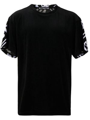 Mastermind Japan logo print velour T-shirt - Black