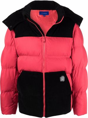 Ader Error colour-block panelled padded jacket - Red