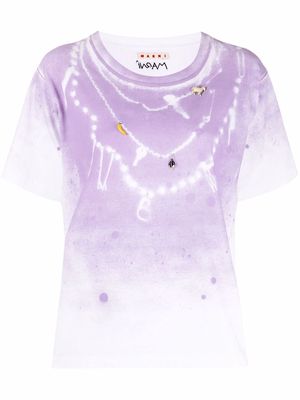 Marni spray painted embellished T-shirt - White