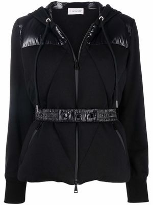 Moncler belted zip-up hoodie - Black