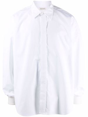 Alexander McQueen dropped shoulder poplin shirt - White