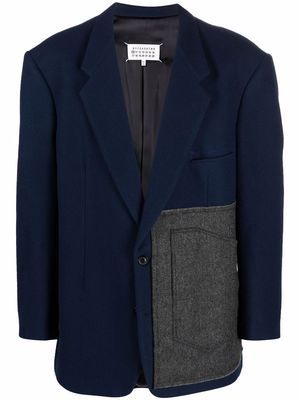 Maison Margiela patch-pocket detail blazer - Blue