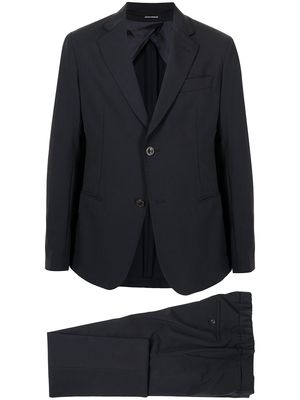 Emporio Armani single-breasted two-peice virgin wool suit - Black