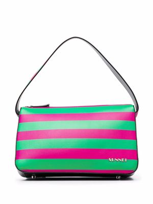 Sunnei striped leather tote - Pink