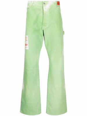 Heron Preston tie-dye straight-leg trousers - Green