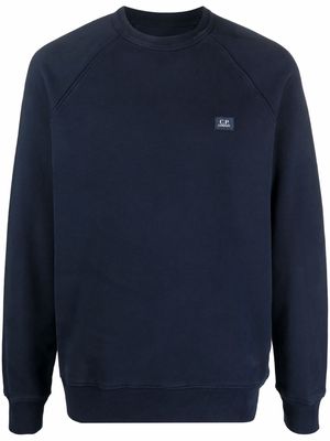 C.P. Company logo-patch cotton sweatshirt - Blue