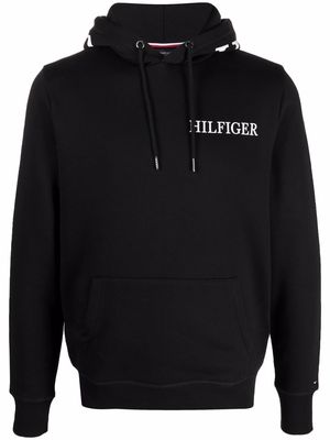 Tommy Hilfiger logo-print drawstring hoodie - Black