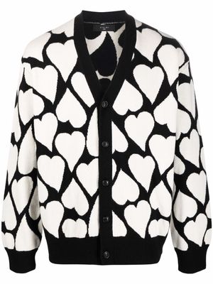 AMIRI heart pattern cardigan - Black