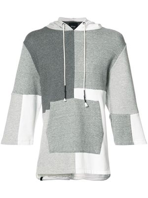 Mostly Heard Rarely Seen patchwork shortsleeved hoodie - Grey