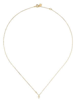 Feidt Paris 18kt yellow gold diamond mini cross necklace