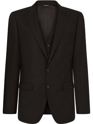 Dolce & Gabbana three-piece slim-fit suit - Black