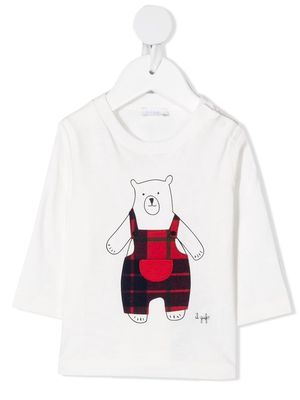 Il Gufo bear-print logo T-shirt - White