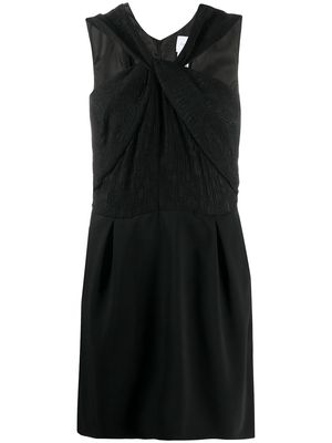 Patou wrap blouse mini dress - Black