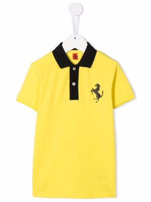 Ferrari Kids logo print polo shirt - Yellow