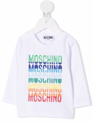 Moschino Kids logo-print cotton sweatshirt - White