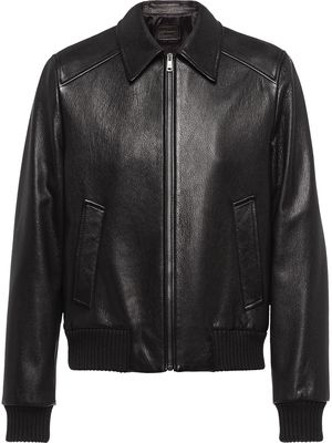 Prada elasticated leather jacket - Black