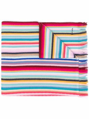 PAUL SMITH striped wool scarf - Pink