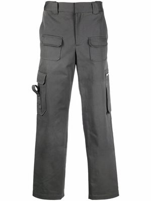 Helmut Lang straight-leg cotton twill trousers - Grey
