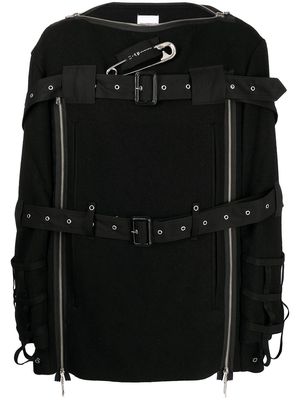 Takahiromiyashita The Soloist safety-pin detail jacket - Black