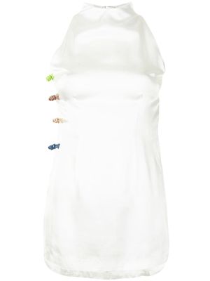 Lisa Von Tang side knot detail blouse - White