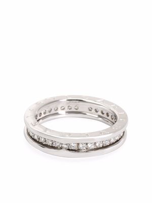 Bvlgari Pre-Owned 18kt white gold B.Zero1 diamond band ring - Silver