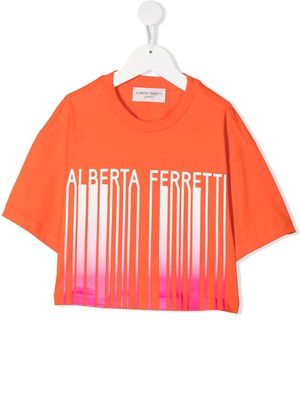 Alberta Ferretti Kids logo-print T-shirt - Orange
