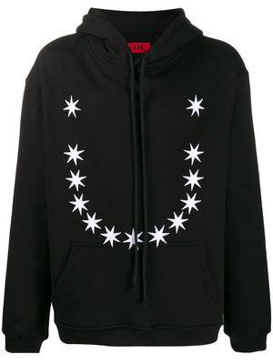 424 star print hoodie - Black