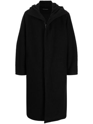 Yohji Yamamoto oversized hooded coat - Black