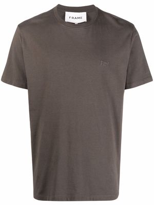 FRAME embroidered logo T-shirt - Brown