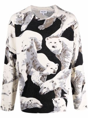 Kenzo Polar Bear wool-knit jumper - Black