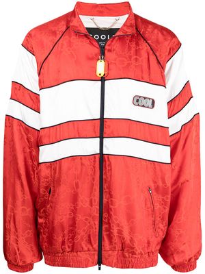 COOL T.M logo-patch striped sports jacket - Red