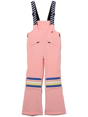 Perfect Moment Kids colour-block flared ski dungarees - Pink
