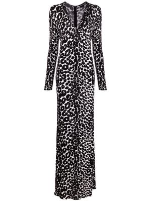 TOM FORD leopard-print flared jumpsuit - Black