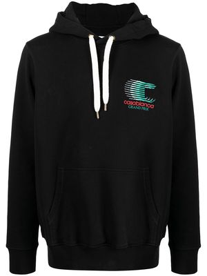 Casablanca tennis logo-embroidered hoodie - Black