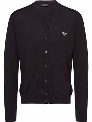 Prada superfine knitted cardigan - Black