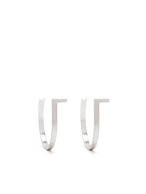Hsu Jewellery Unfinishing Line medium hoop earrings - Silver