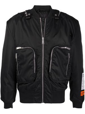 Heron Preston logo-patch bomber jacket - Black