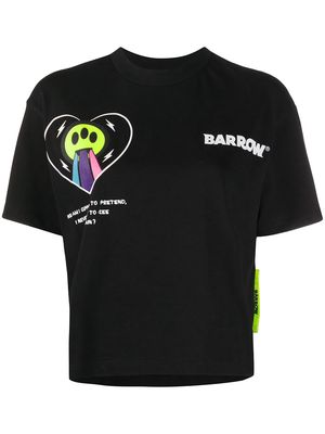 BARROW smiley print T-shirt - Black