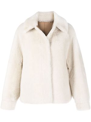 Goen.J dolman sleeves shearling jacket - White