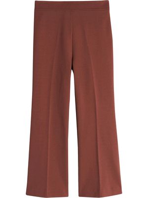 Victoria Victoria Beckham cropped flared cotton trousers - Brown