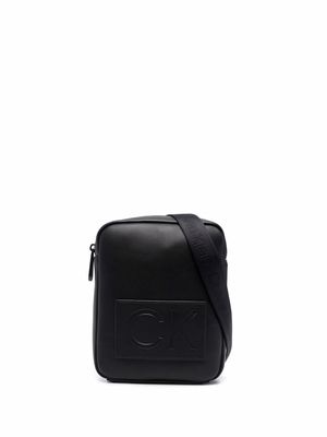 Calvin Klein embossed-logo messenger bag - Black