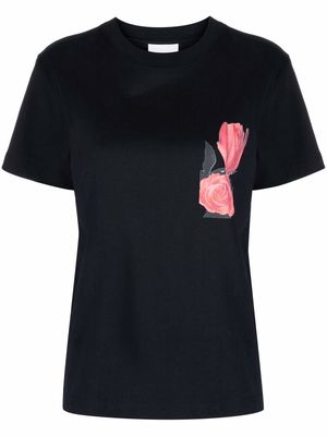 Soulland Fae rose-print T-shirt - Black