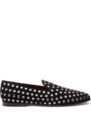 Dolce & Gabbana star-studded slippers - Black