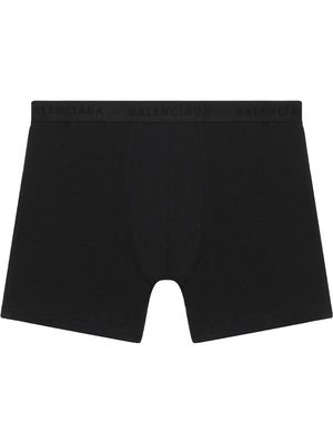 Balenciaga logo-trim stretch boxer shorts - Black