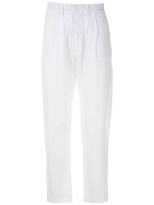 Handred linen straight trousers - White