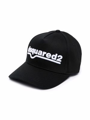 Dsquared2 Kids logo-embroidered cotton cap - Black