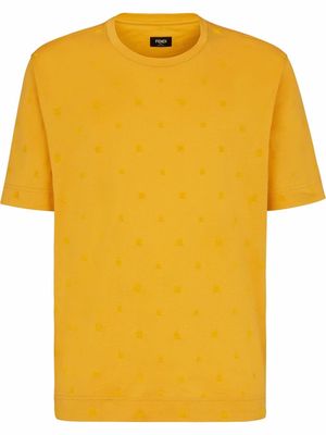 Fendi embroidered Karligraphy T-shirt - Yellow
