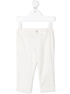 Emporio Armani Kids slim-cut chino trousers - White