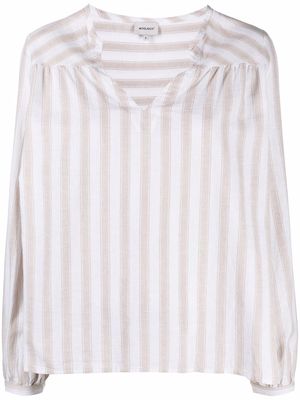 Woolrich striped cotton-linen shirt - Neutrals
