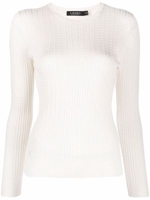 Lauren Ralph Lauren crew neck ribbed jumper - White